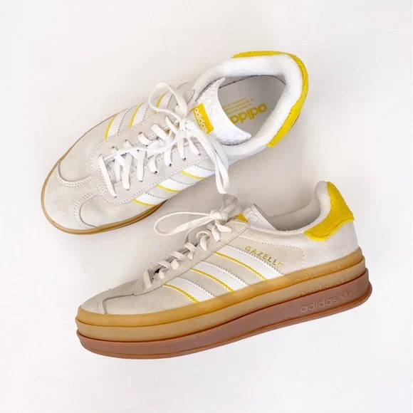 adidas | Shoes | Adidas Gazelle Bold Gold Platform Sneakers Yellow 85 |  Poshmark
